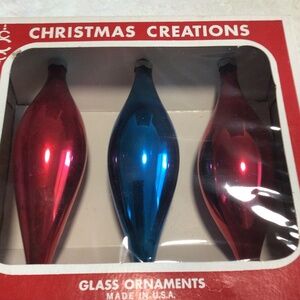 Vintage Teardrop Glass Ornaments